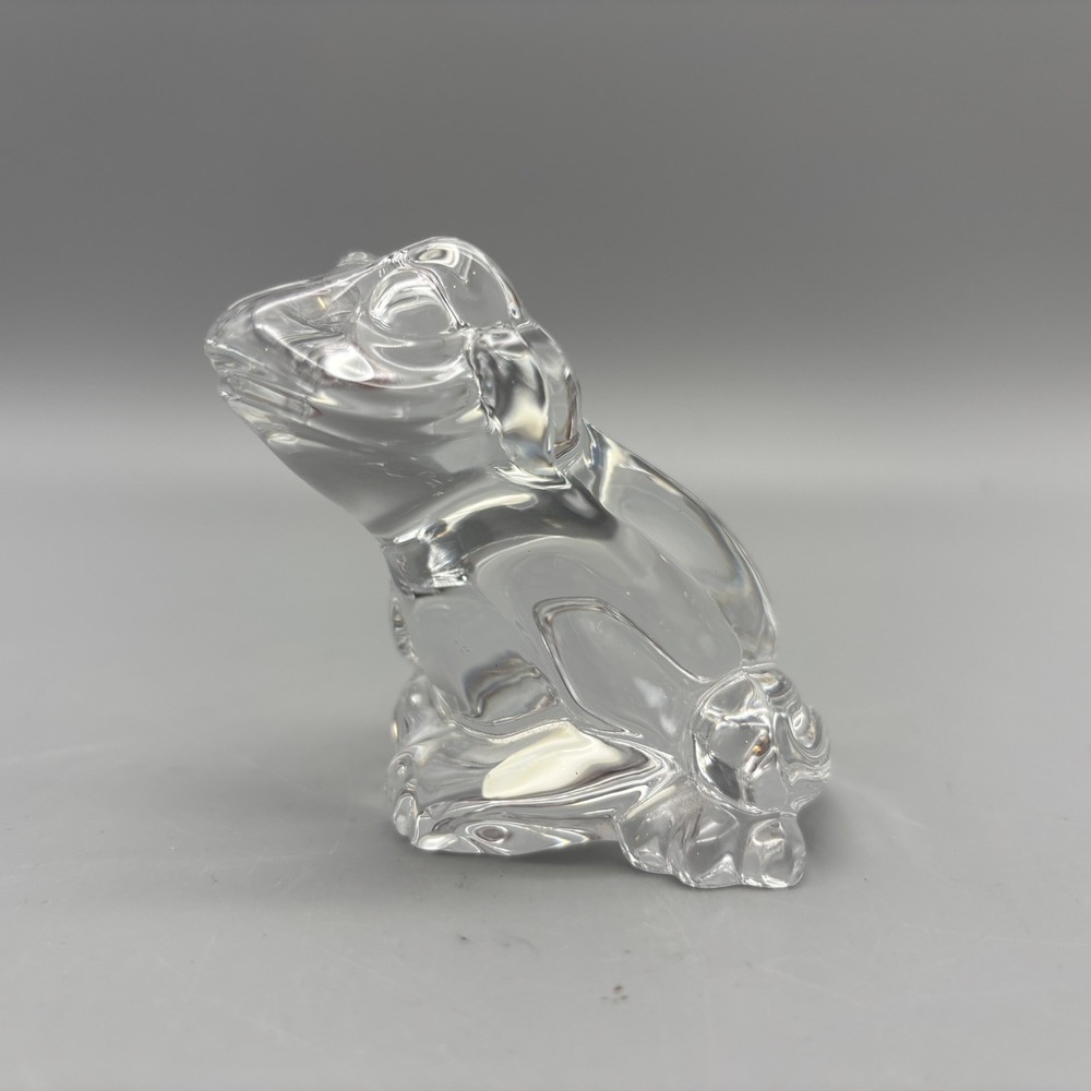 Princess House Pets Frog 24% Lead Crystal Pet Paperweight Made In Czech Republic